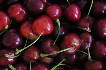 cherries on the table
