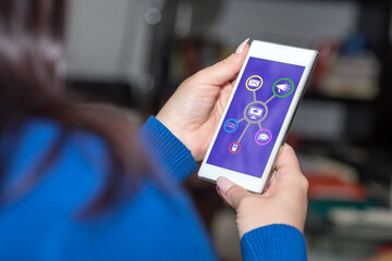 Online communication concept on a smartphone