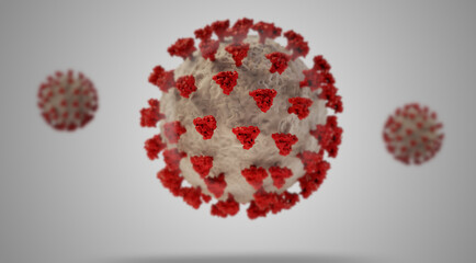 Coronavirus symbolic virus cell 3d-illustration