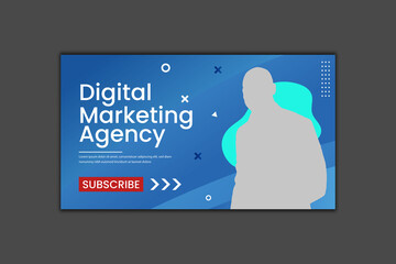 Digital Marketing Youtube Thumbnail Template and Web Banner Design