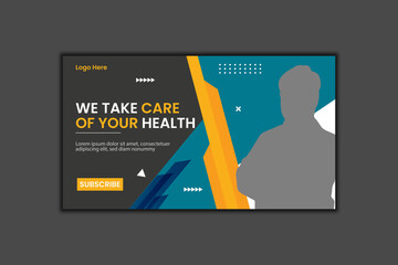 Medical Healthcare Youtube Thumbnail Template and Web Banner Design