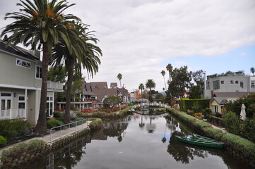 Fototapeta na wymiar Venice beach canal in California, United States