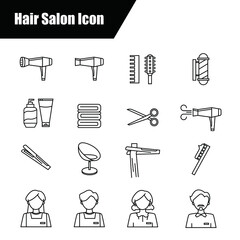 set of icons for Hair Salon