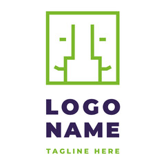 logo identity with two emotional faces for couple therapy