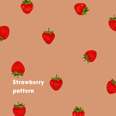 strawberry pattern with beige background