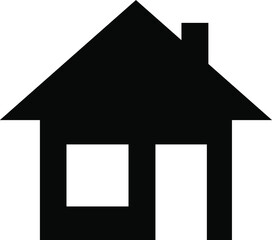 HOME icon vector. Black, building, contact, estate, home vector image. HOUSE vector icon HOME sign