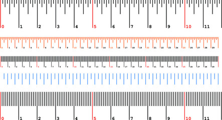 Inch and centimeter ruler vector illustration on a white background. Designed for engineering applications vector eps