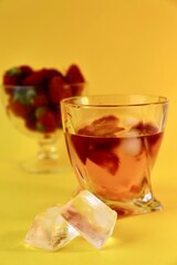 glass of red wine and fruits