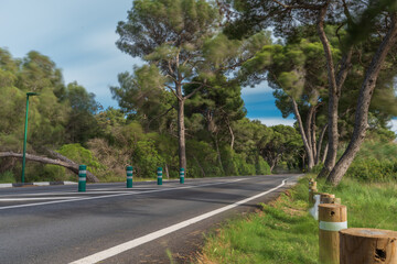 Isolated road long exposure with blurred motion