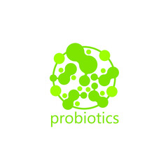 Probiotics logo. Bacteria logo. Concept of healthy nutrition ingredient for therapeutic purposes. Simple flat style trend modern logotype graphic design isolated