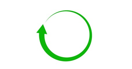 green circle arrows turning animated around process video animation