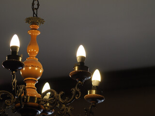 Ancient chandelier with LED lamps
