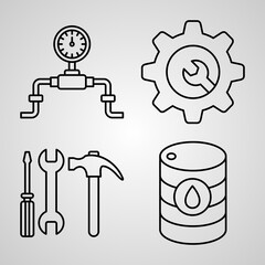 Industry Icon Collection White Color Background