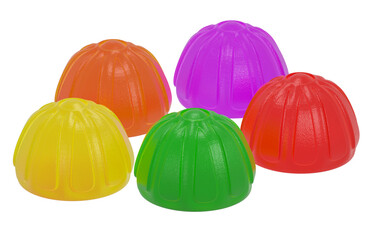 3d illustration of yummy colorful jelly candies isolated on white background