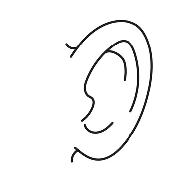 The human ear line- vector illustration logo