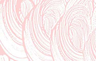 Grunge texture. Distress pink rough trace. Fair ba