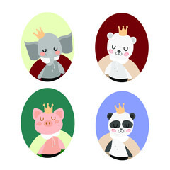 
animal baby portraits in crowns