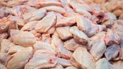 fresh chicken wings in market