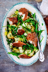 Smoked macereland and potato salad.