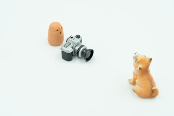 犬とはにわの写真撮影