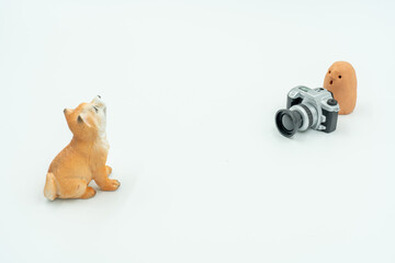 犬とはにわの写真撮影