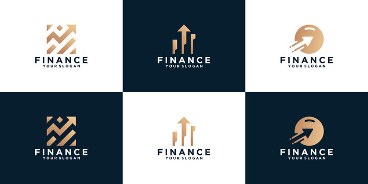 collection of financial logos, arrow designs for companies, consulting, financial