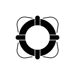 Lifebuoy glyph icon. Summer. Vector isolated black illustration.