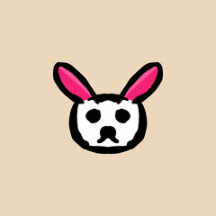 Obraz premium Simple Mascot Vector Logo Design face Rabbit