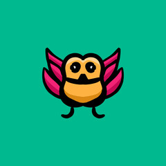 Simple Mascot Vector Logo Design chicks wing