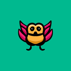 Simple Mascot Vector Logo Design chicks wing
