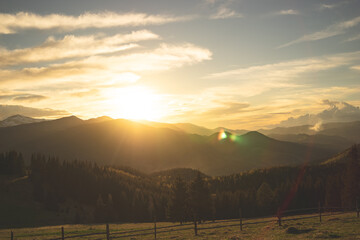 sunset in the mountains