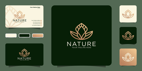 Fototapeta premium abstract logo nature leaf and flower design , icon symbol and business card