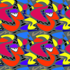 Unusual seamless abstract hand drawn vector pattern