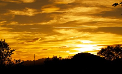 sunset in the mountains