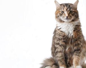 cat on a white background