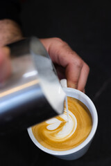 Latte art created by an expert bartender	
