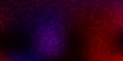 Dark pink, yellow vector texture with colorful hexagons.