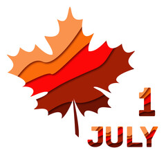 Canada Day Maple Leaf July 1 style papercut