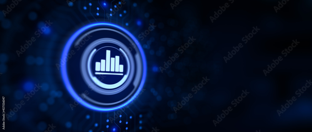 Poster analysis business intelligence analytics bi financial data processing.