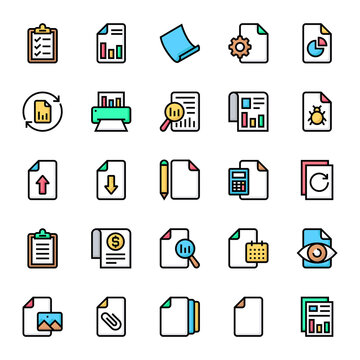 Filled outline icons for files.