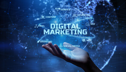 Digital marketing. Online advertising. SEO, SMM. Business internet technology concept.