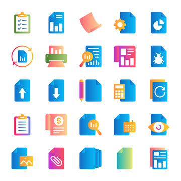 Gradient color icons for files.