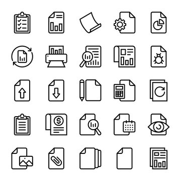 Outline icons for files.