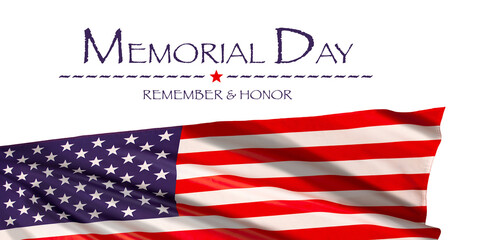 Memorial day, Remember and Honor. United states flag with respect honor and gratitude posters, modern design vector illustration for Memorial day card with flag and text
