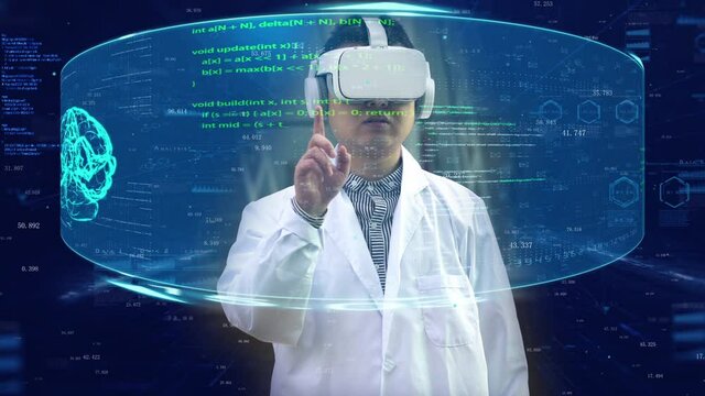 VR technology holographic screen HUD panel intelligent medical disease analysis and research