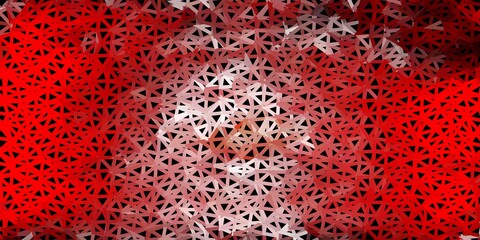 Dark orange vector abstract triangle background.