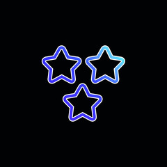 3 Stars Outlines blue gradient vector icon