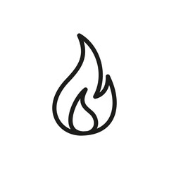Fire icon for web and mobile design, logo element. Flame, burning symbol.