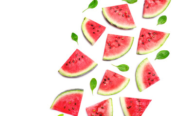Ripe juicy sweet watermelon pieces
