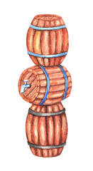 Barrels. Watercolor